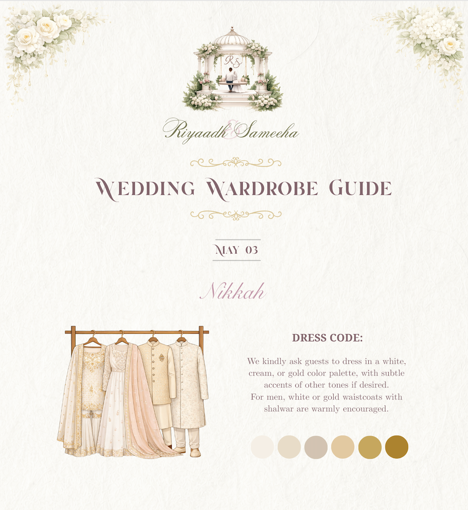 Wedding Wardrobe Guide — White, Cream, or Gold